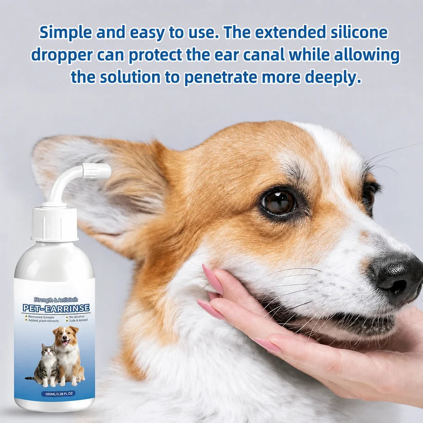 Gentle Pet Ear Wash | Odor-Free Cleaning for Dogs & Cats🌿